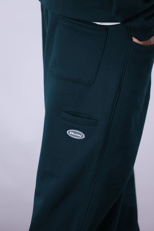 Core Fleece Zipper Co-Ord - Forest Green