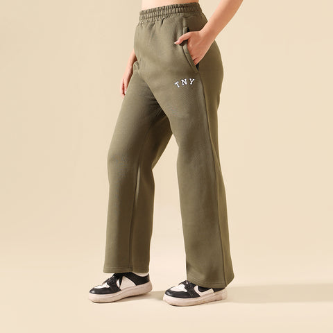 Olive Relax Fit Fleece Unisex Trouser