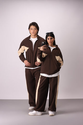 Retro Tracksuit - Brown & Beige