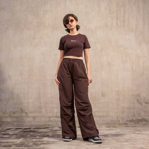 BAGGY A.F Crinkle Unisex Trouser- Brown