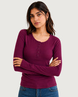 Go-to Henley Burgundy (Women)
