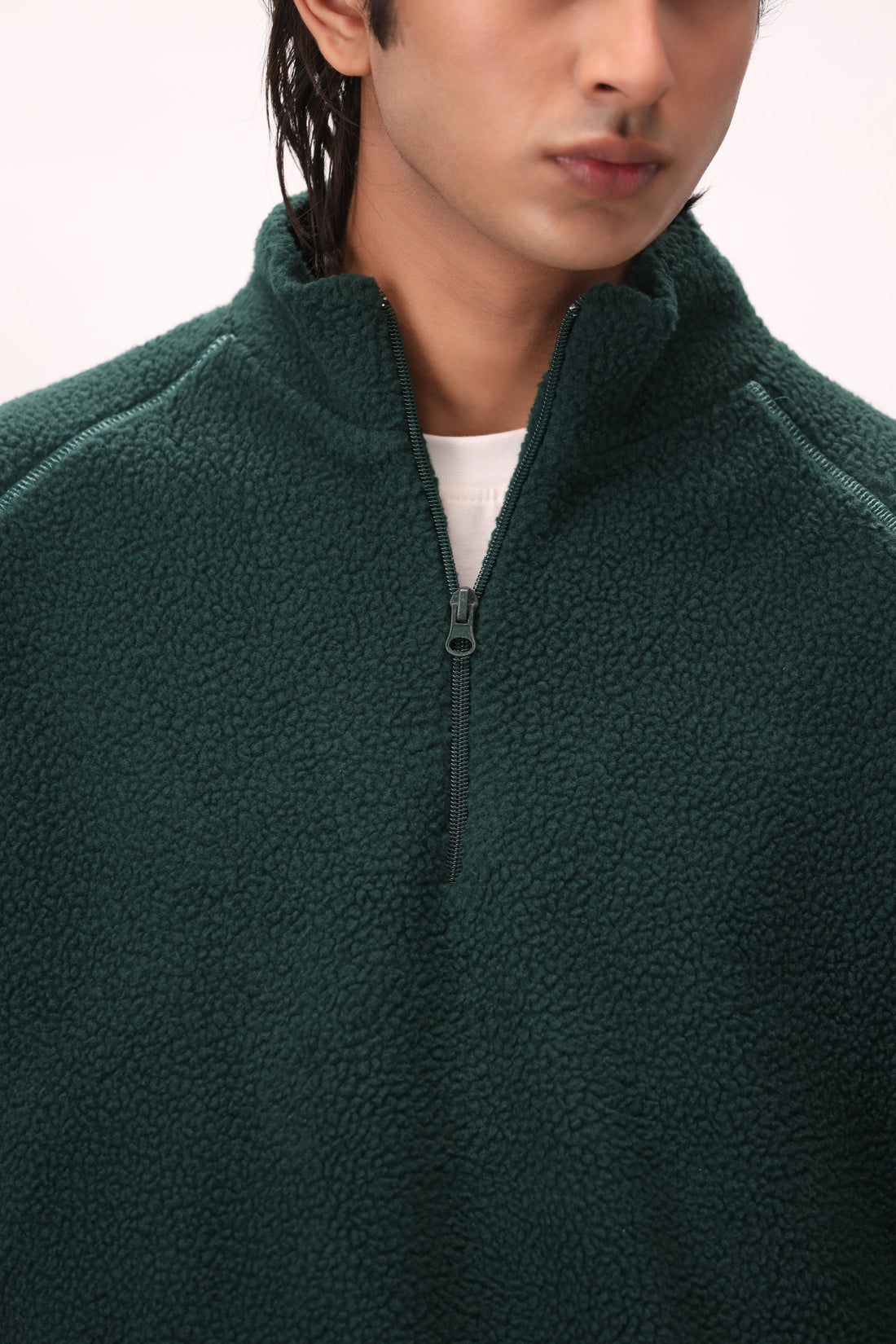 Sherpa Mock Neck ¼-Zip – Forest Green