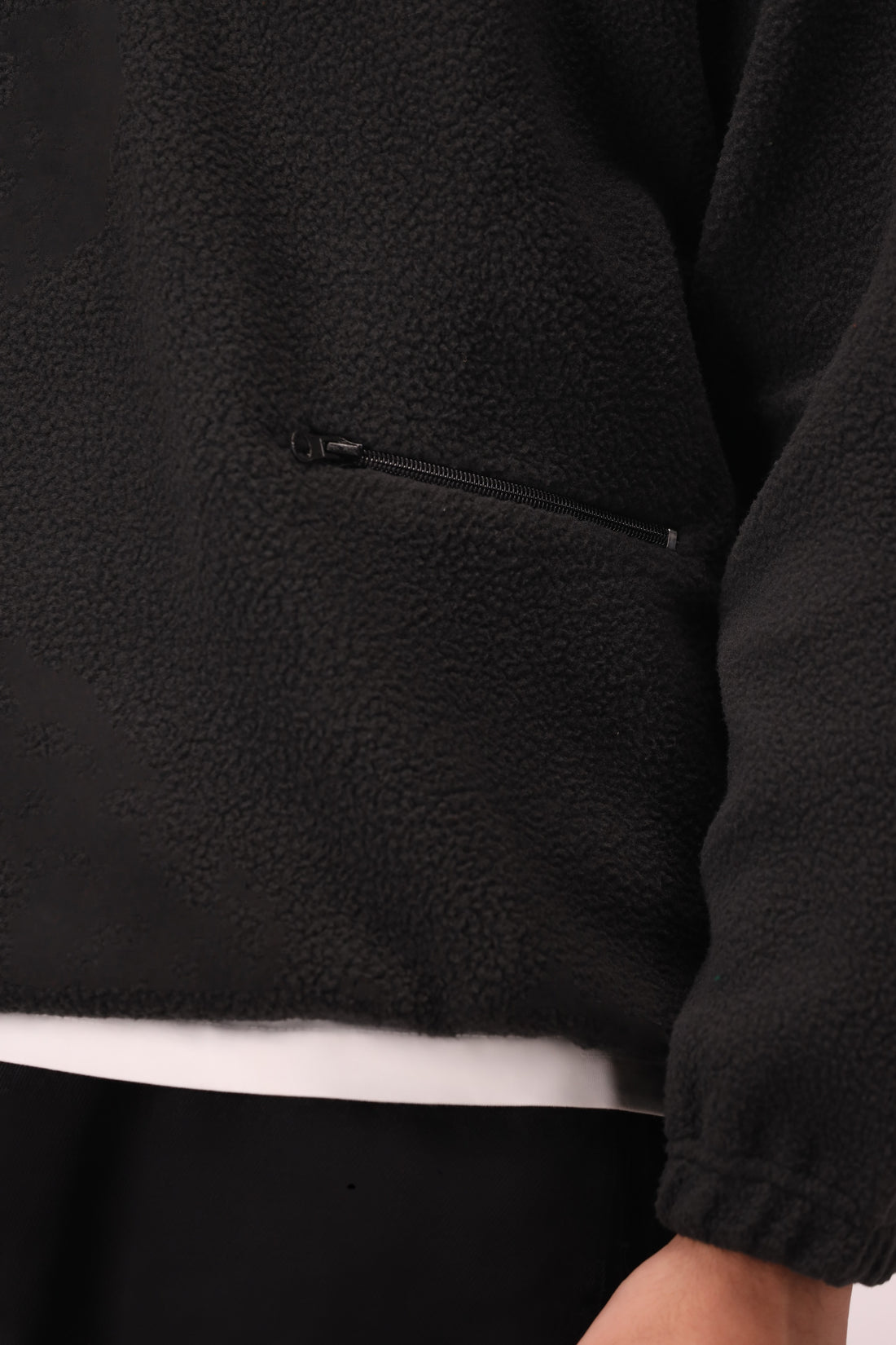 Sherpa Mock Neck ¼-Zip Unisex – Jet Black