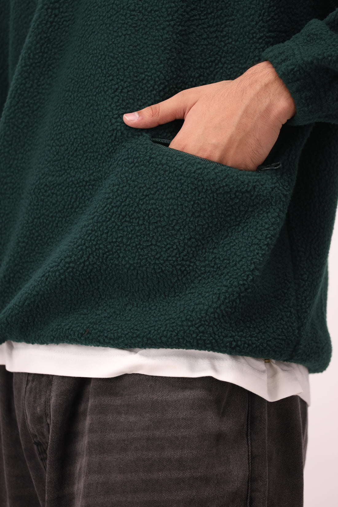 Sherpa Mock Neck ¼-Zip – Forest Green