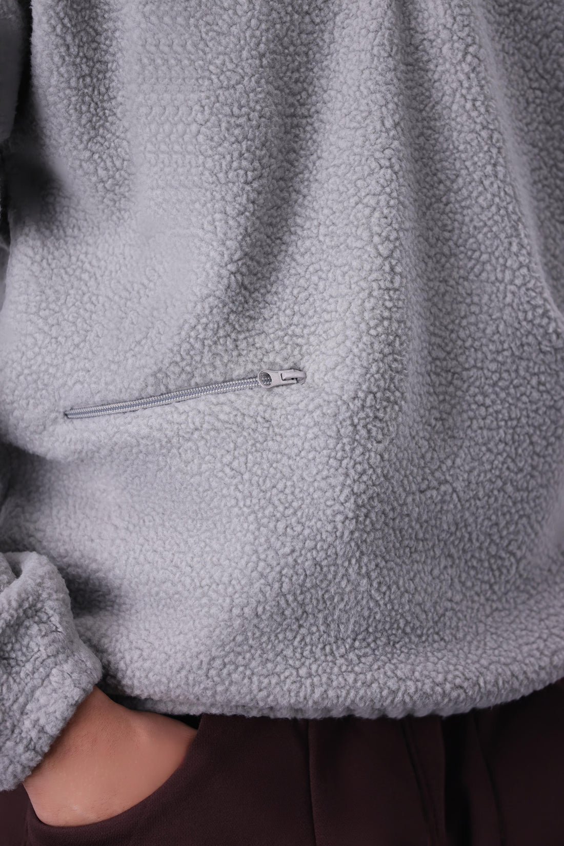 Sherpa Mock Neck ¼-Zip – Silver Frost