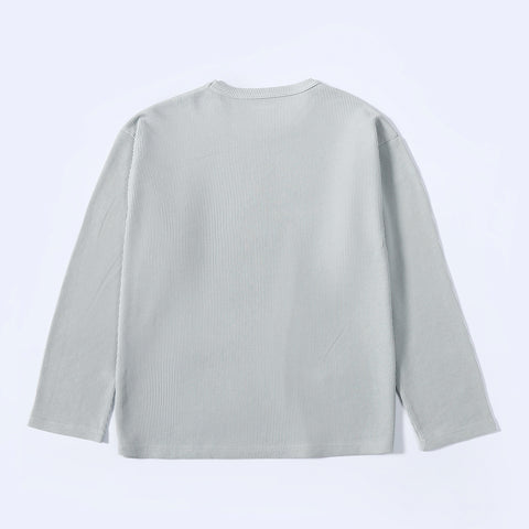 Grey Long Sleeve Waffle T-Shirt