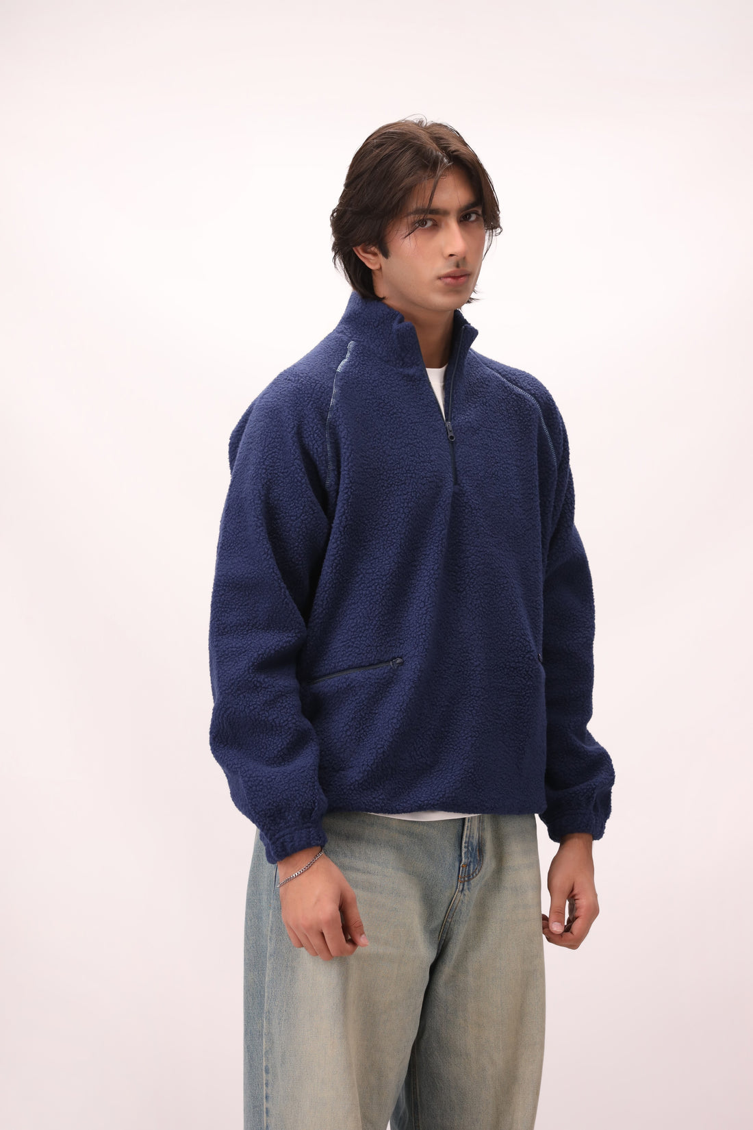 Sherpa Mock Neck ¼-Zip – Deep Navy