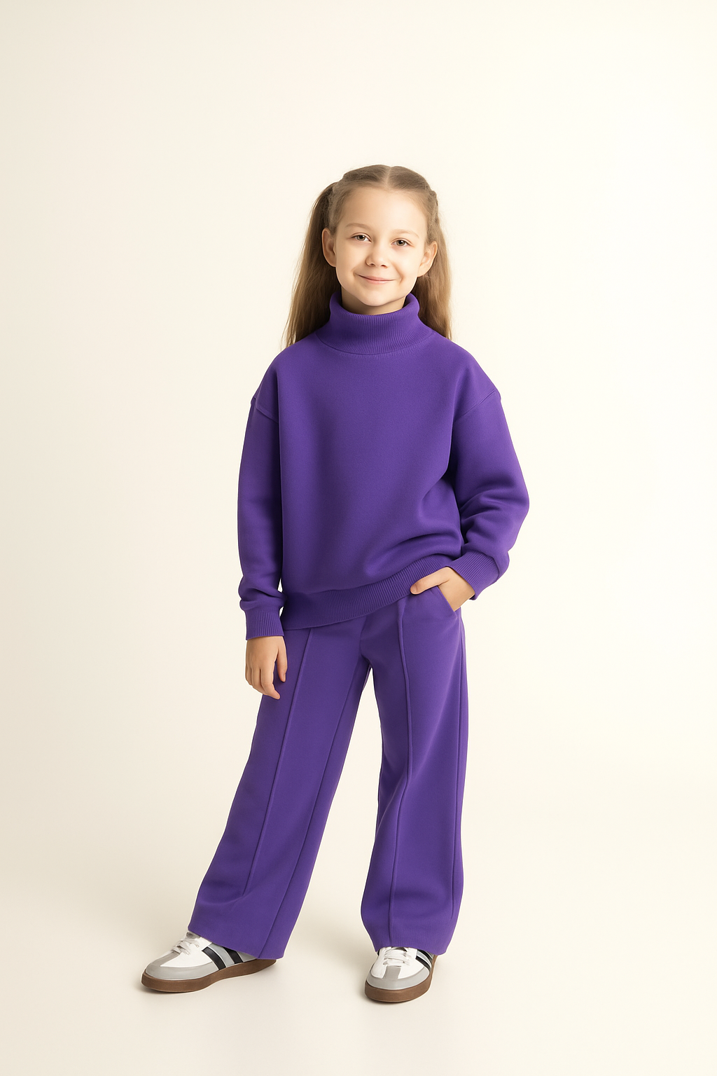 Lilac High Neck Fleece Set