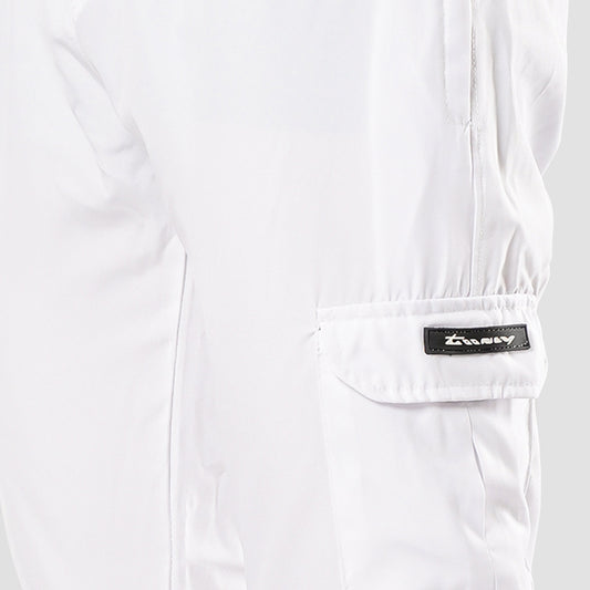 WHITE CARGO FLEX PANTS