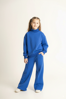 Blue High Neck Fleece Set