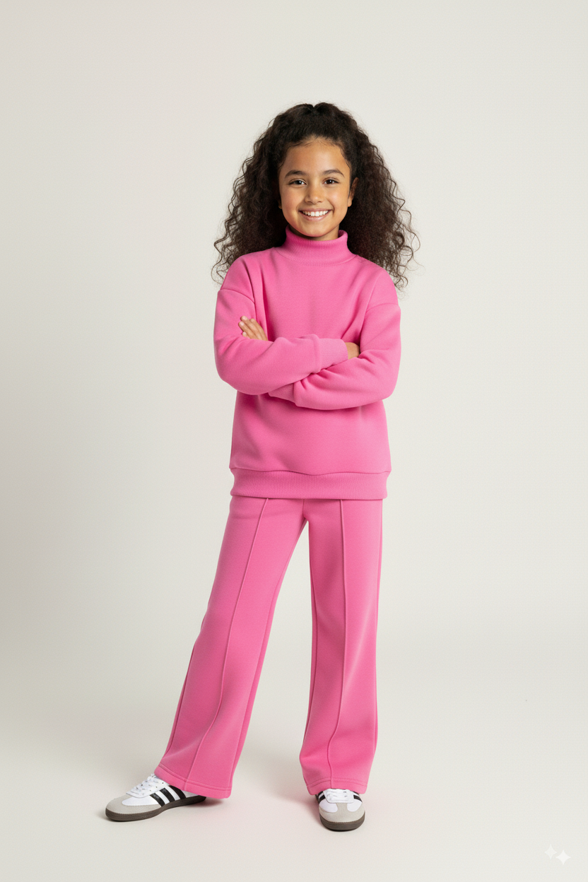 Fuchsia High Neck Fleece Set