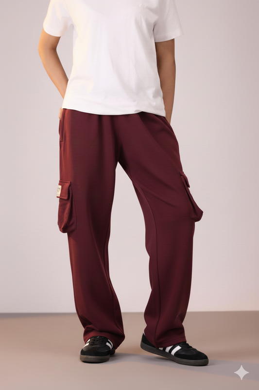 V2 Essential Unisex Cargo Trouser Maroon