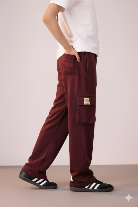 V2 Essential Unisex Cargo Trouser Maroon
