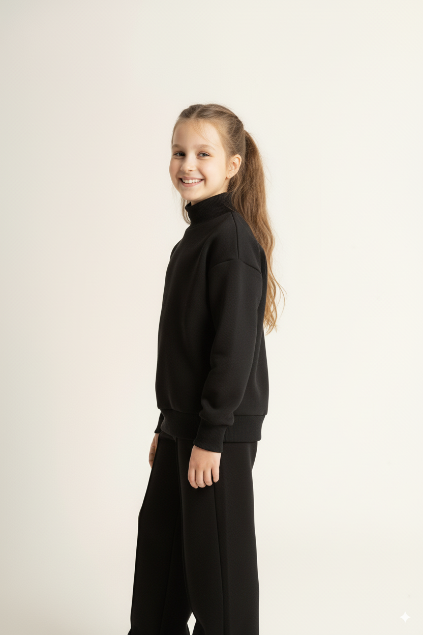 Shadow Black High Neck Fleece Set
