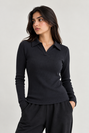 Black Drop Needle Polo