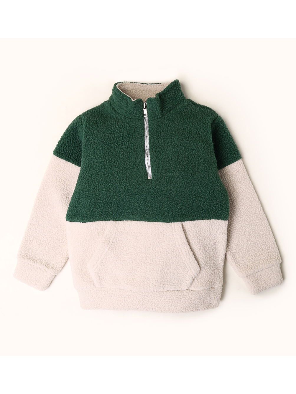 Green Sherpa Quarter Zipper