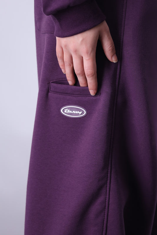 Core Fleece Zipper Co-Ord - Plum