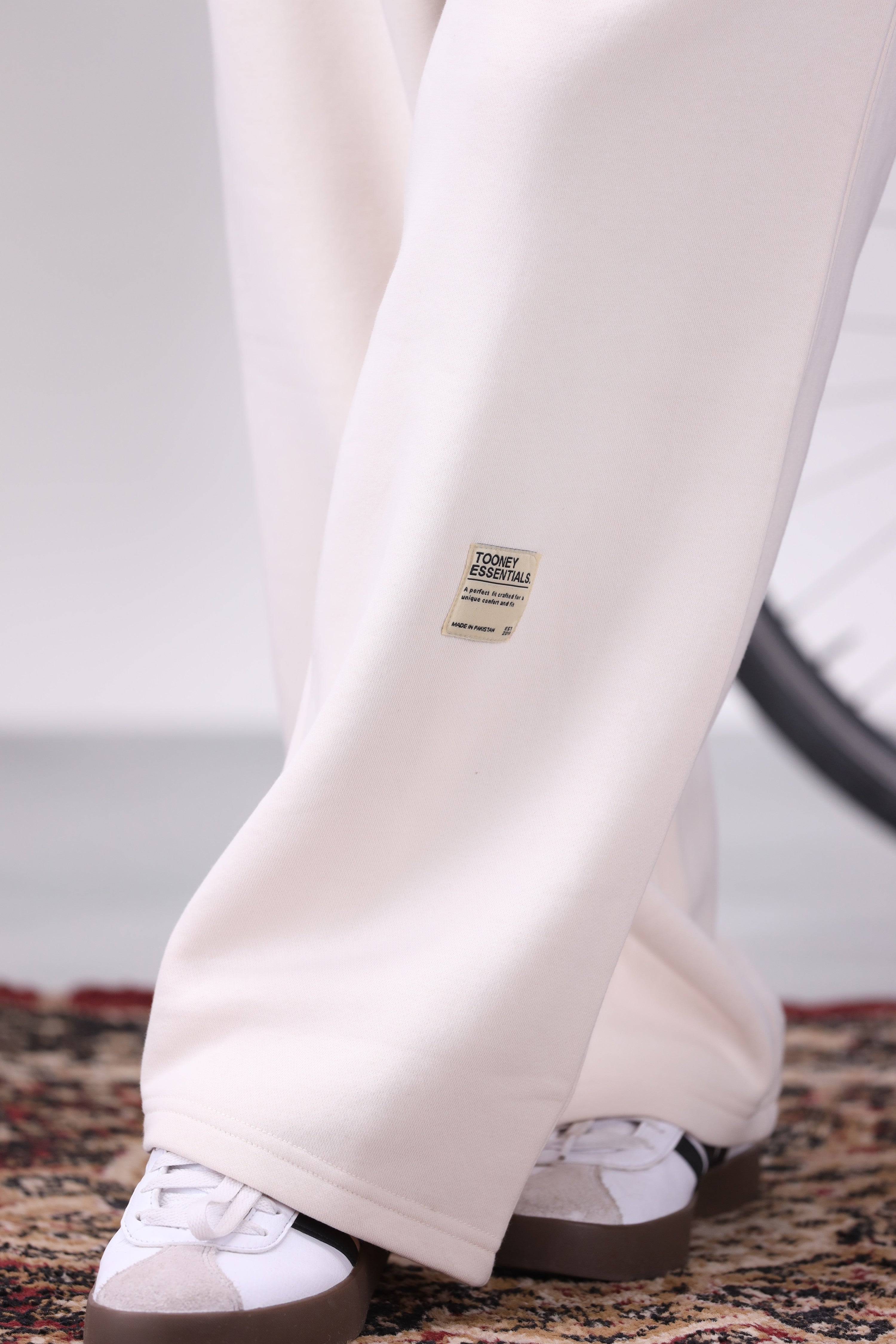 Off-White Mock Neck 1/4 Zipper Co-Ord Set