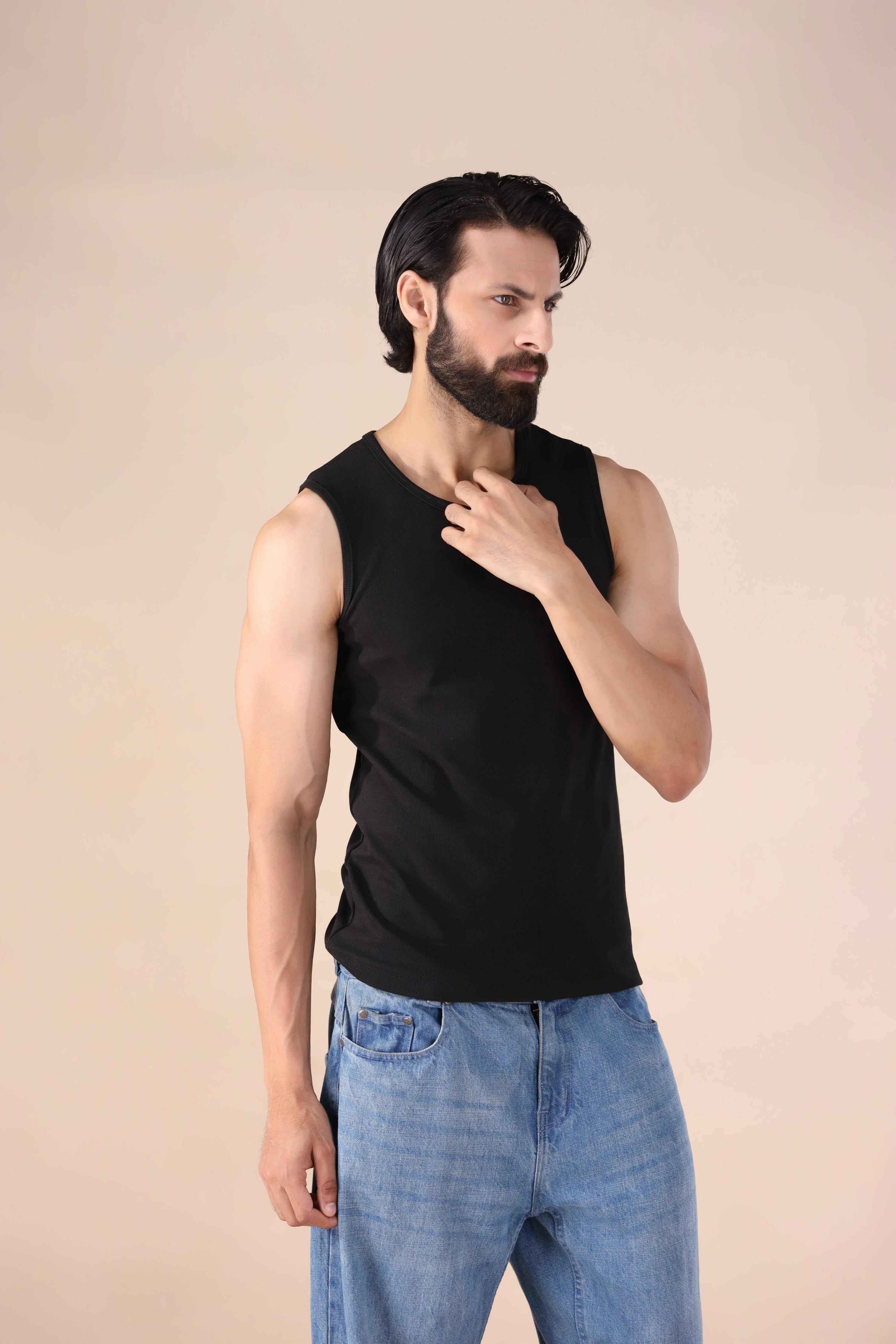 Ribbed Tanktop – Black