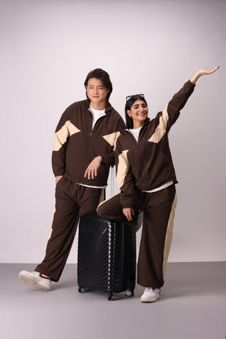 Retro Tracksuit - Brown & Beige