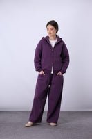 Core Fleece Zipper Co-Ord - Plum