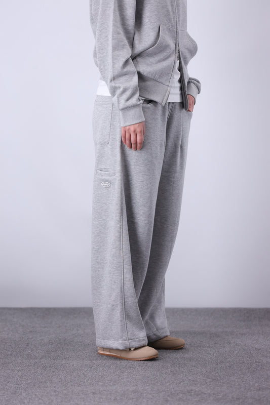 Core Fleece Zipper Co-Ord - Mid Grey