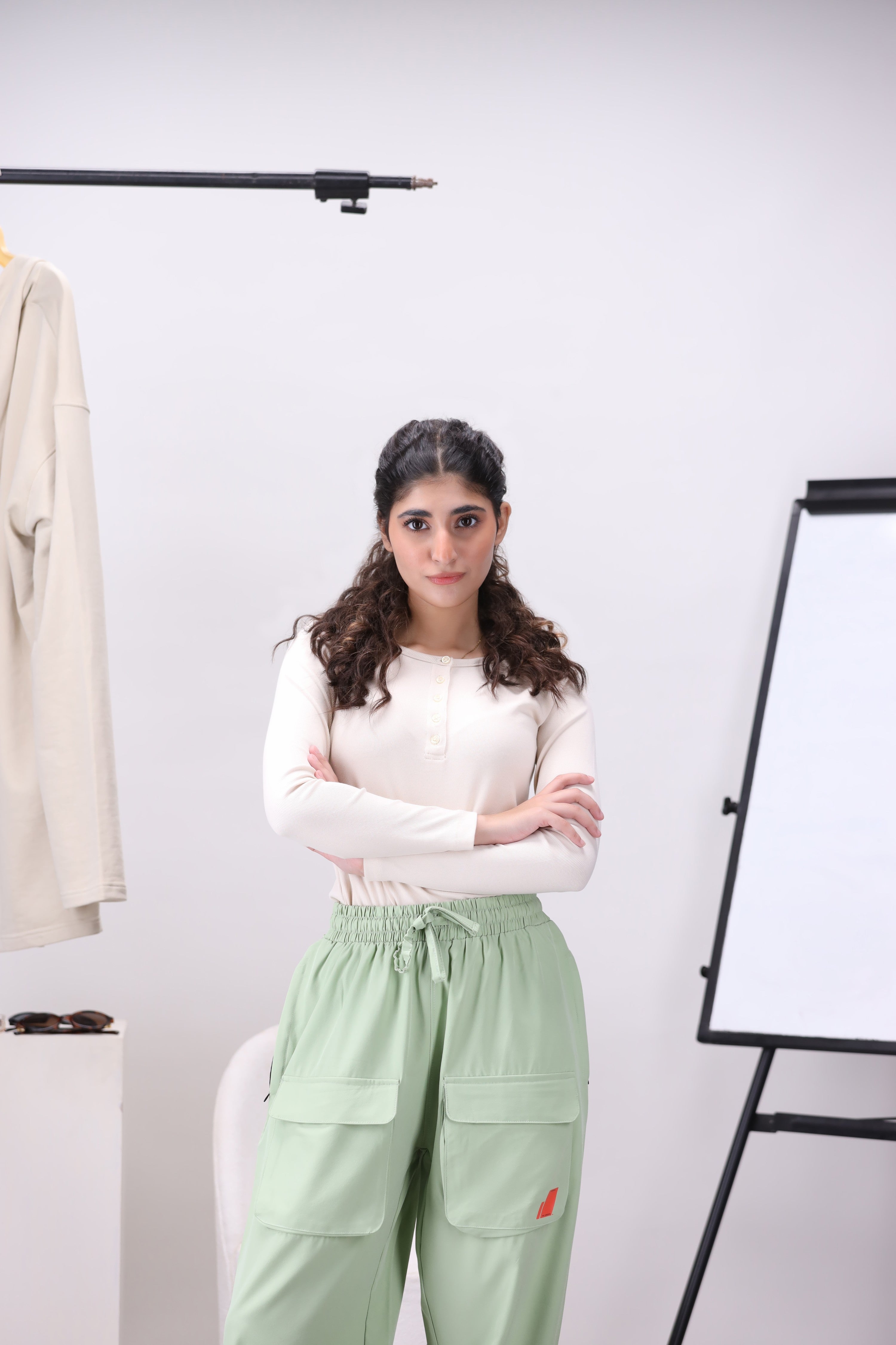 Off White Ribbed Women's Henley