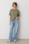 Green Stripe Relaxed Fit Tee