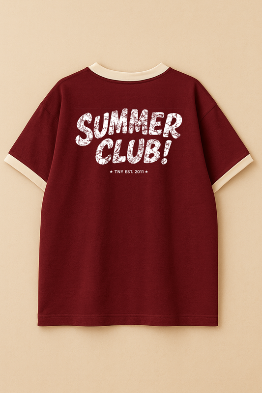 Oversized Ringer T-shirt Maroon