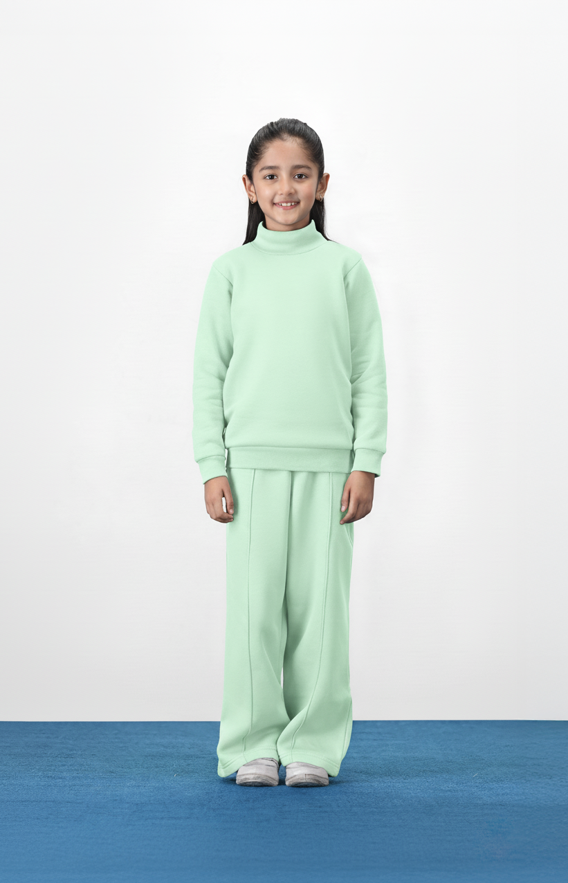 Mint High Neck Fleece Set