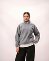 Sherpa Mock Neck ¼-Zip Unisex – Silver Frost