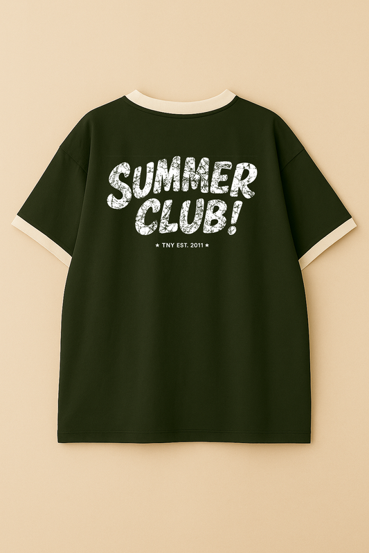 Oversized Ringer T-shirt Olive
