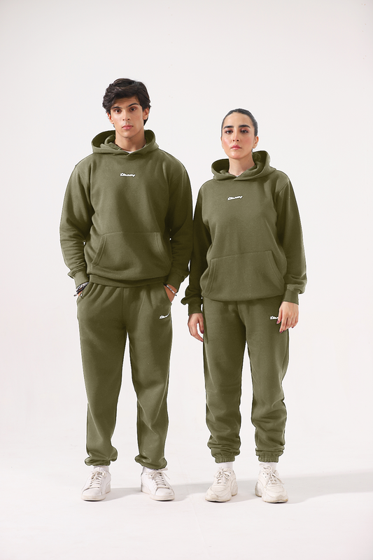 Olive Tooney Fleece Co-ord Set