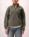 Sherpa Mock Neck ¼-Zip Unisex – Moss Grey